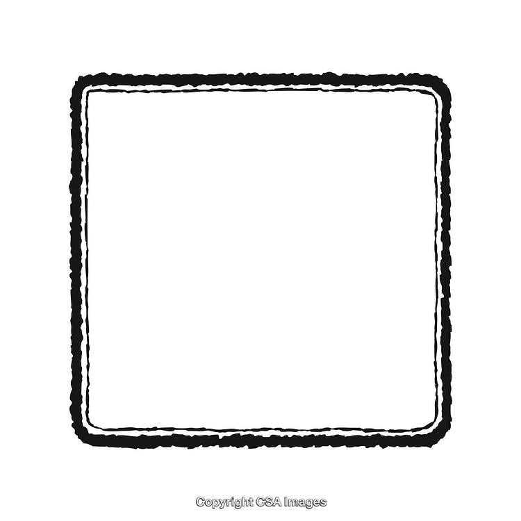 Rustic Handcrafted Black and White Border Design Outline with Textured Style