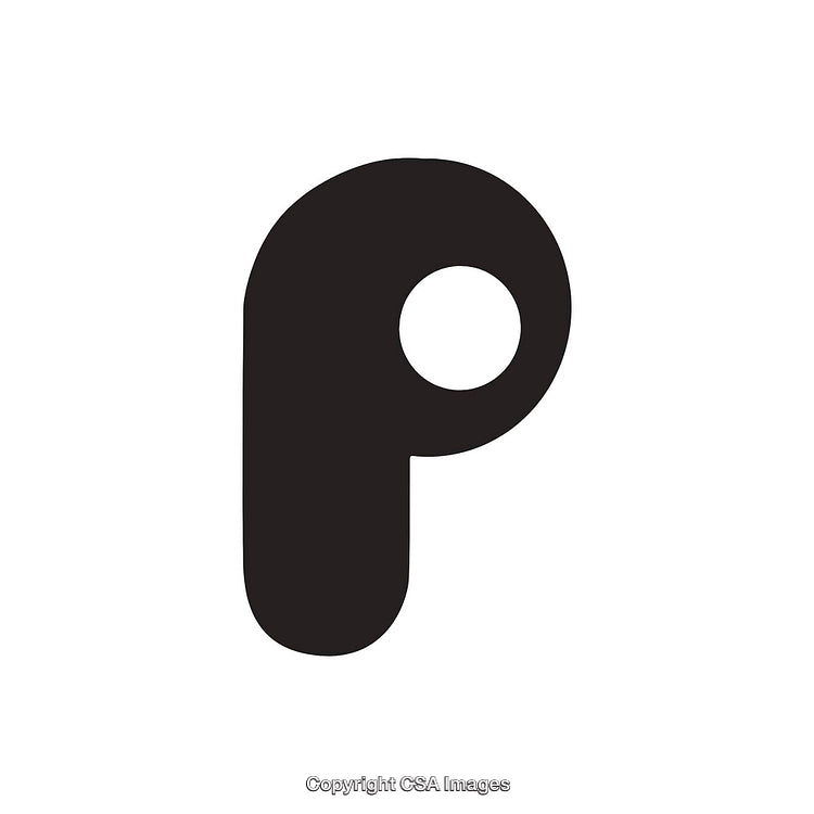 Minimalist Black and White Logo Depicting the Letter P