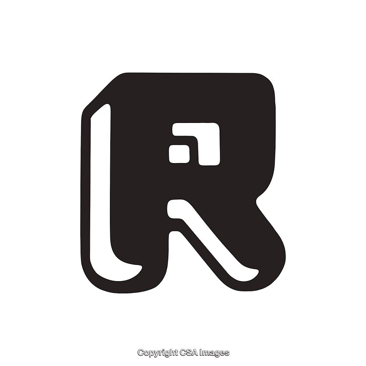 Stylized Bold Black And White Letter R Design