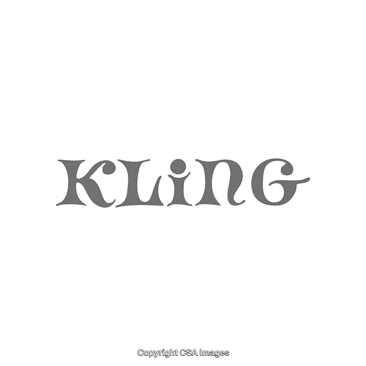 Monochrome Stylized Logo Design Featuring the Word Kling in Unique Typography