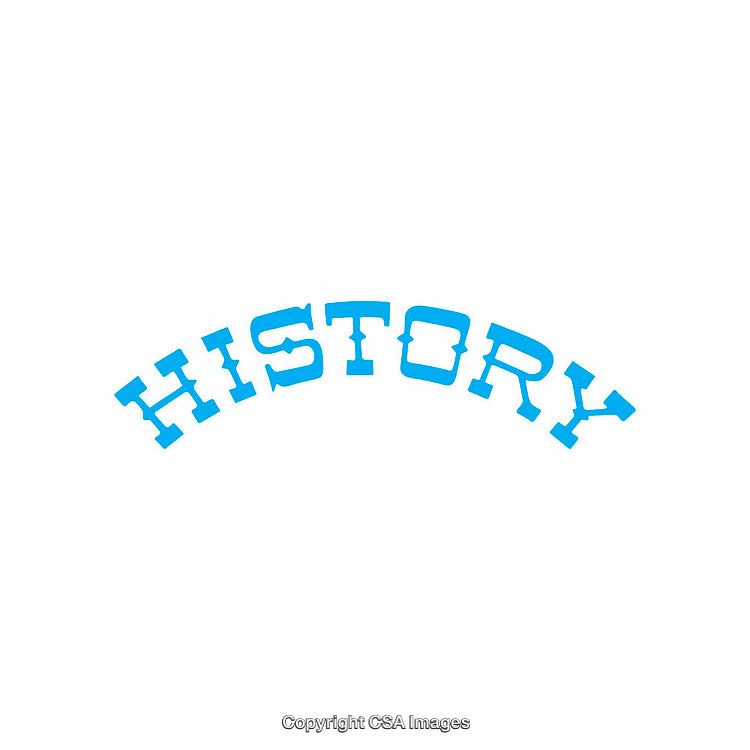 Blue History Typography on a Clean White Background