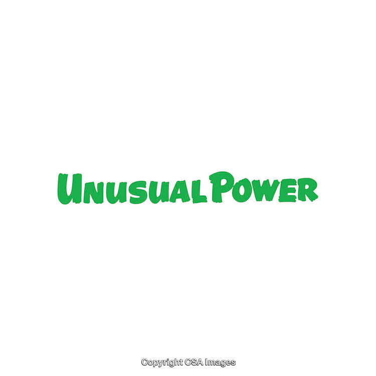 Green Text Logo With the Words 'Unusual Power' on White Background