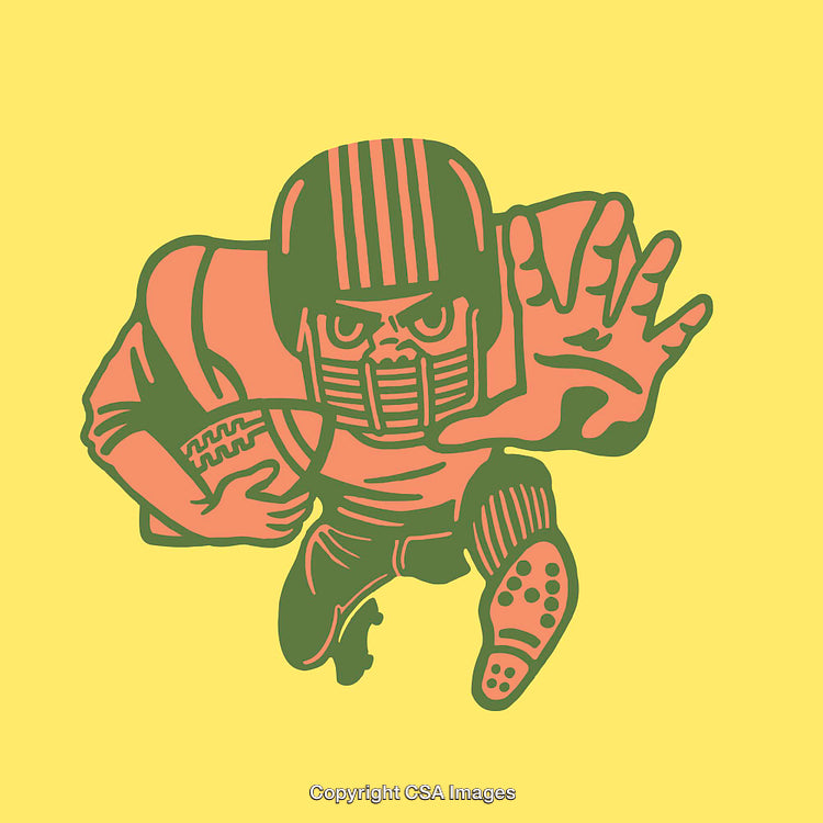 Dynamic Colorful Line Art Illustration of Football Player in Action