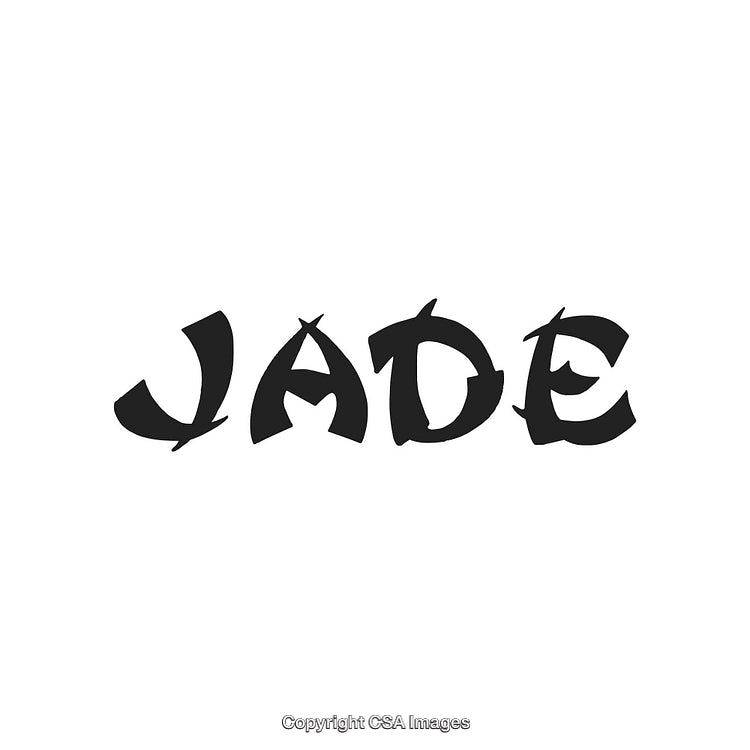 Elegant Stylized Text Featuring the Word 'Jade' in Bold Black Font
