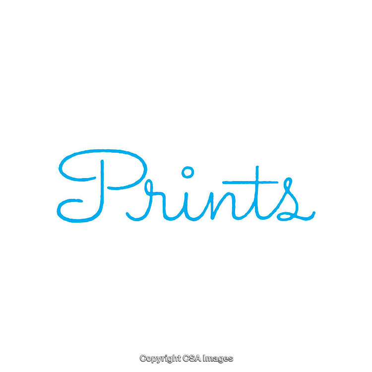Blue Text Depicting 'Prints' in a Clean Typography Style