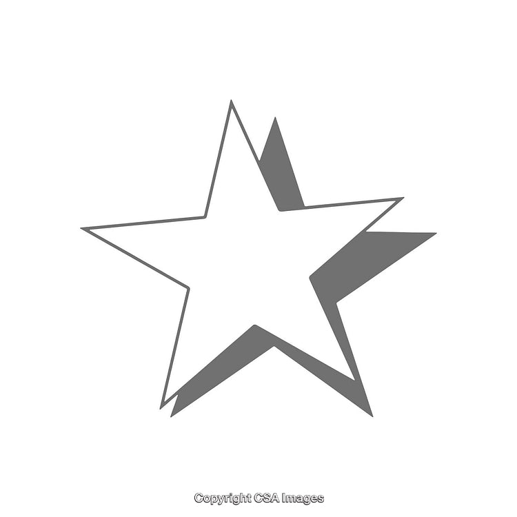 Geometric Star Shape with Shadow Overlay on White Background