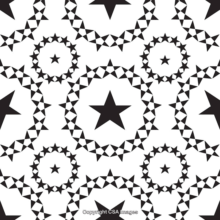 Seamless Black and White Geometric Star Pattern for Creative Designs