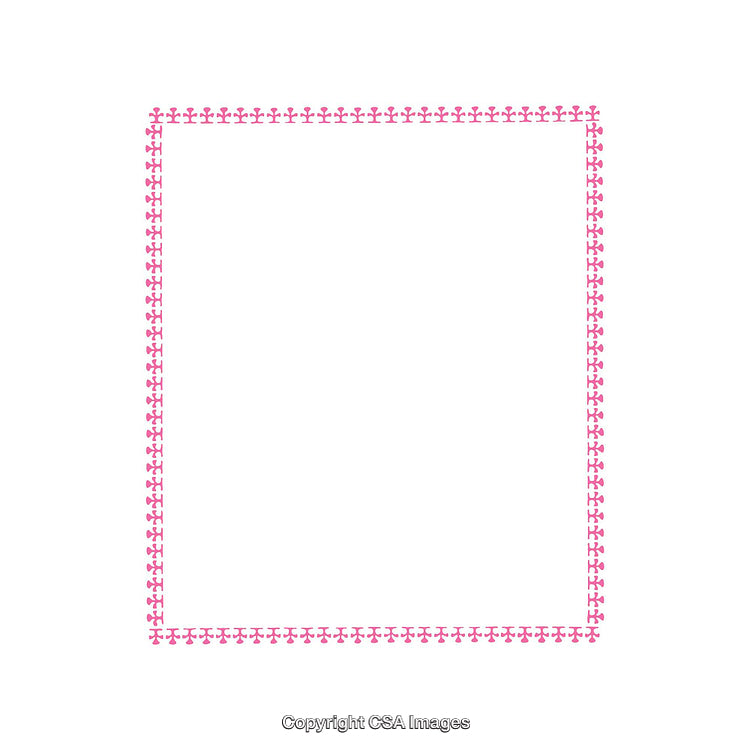 Pink Ornamental Border Design Frame on White Background