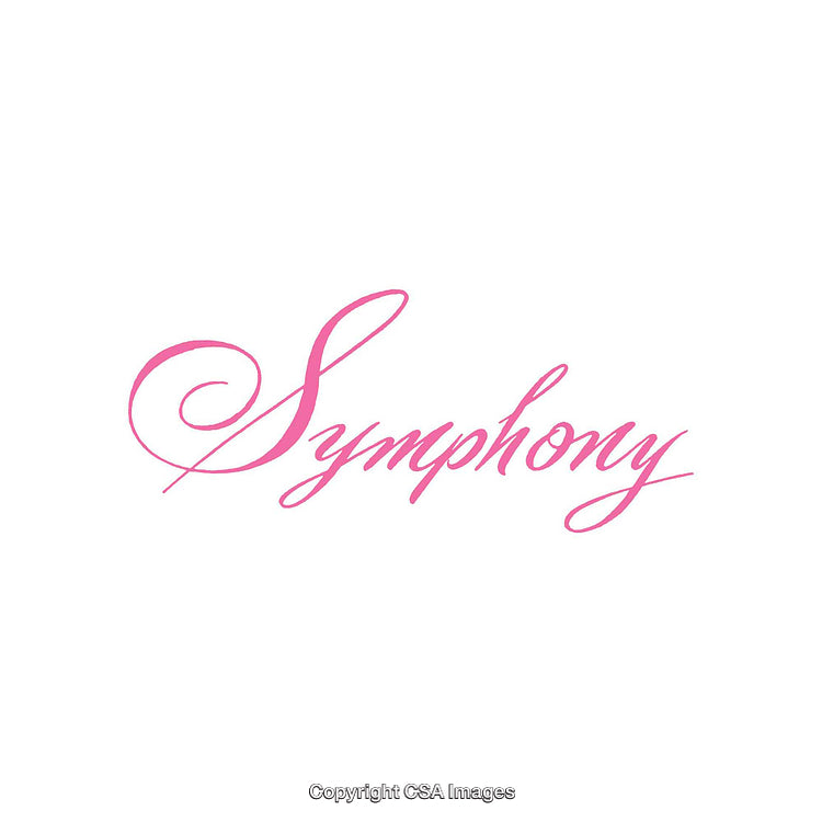 Elegant Pink Calligraphy Artwork Highlighting the Word 'Symphony'