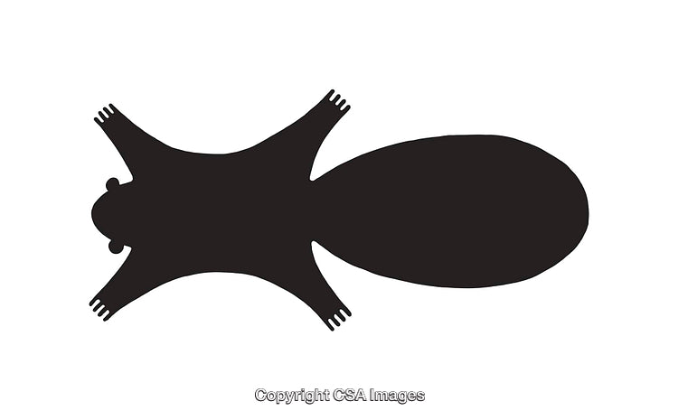 Black Silhouette Illustration of a Simplified Animal Figure