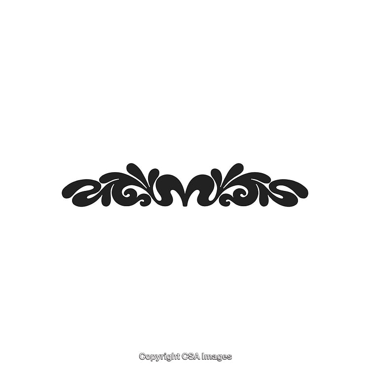 Decorative Black And White Design Ornament With Symmetrical Floral Pattern
