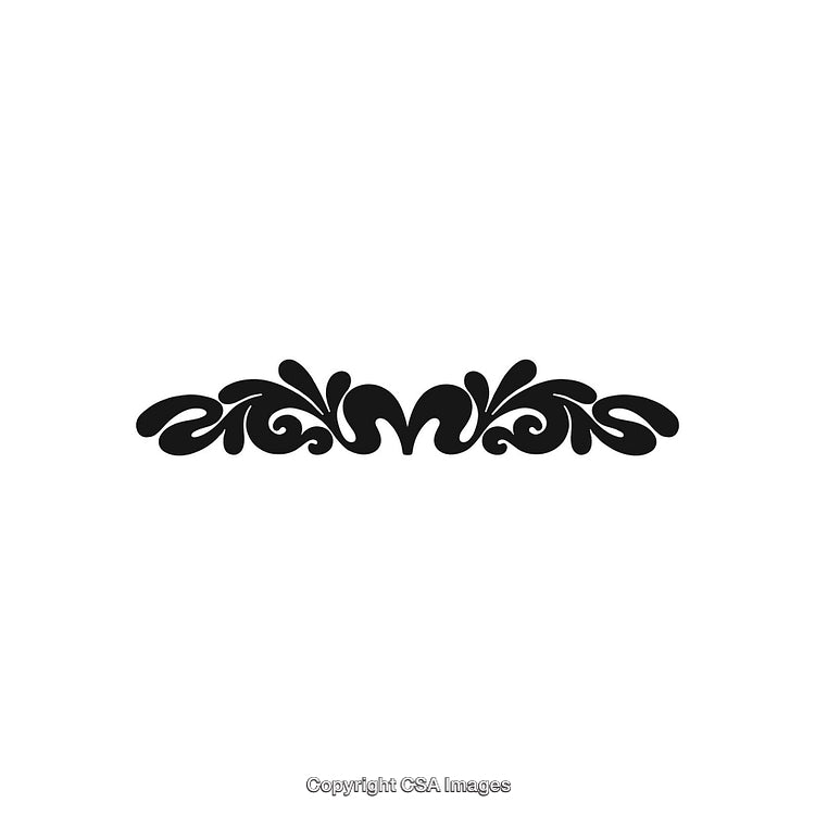 Decorative Black And White Design Ornament With Symmetrical Floral Pattern