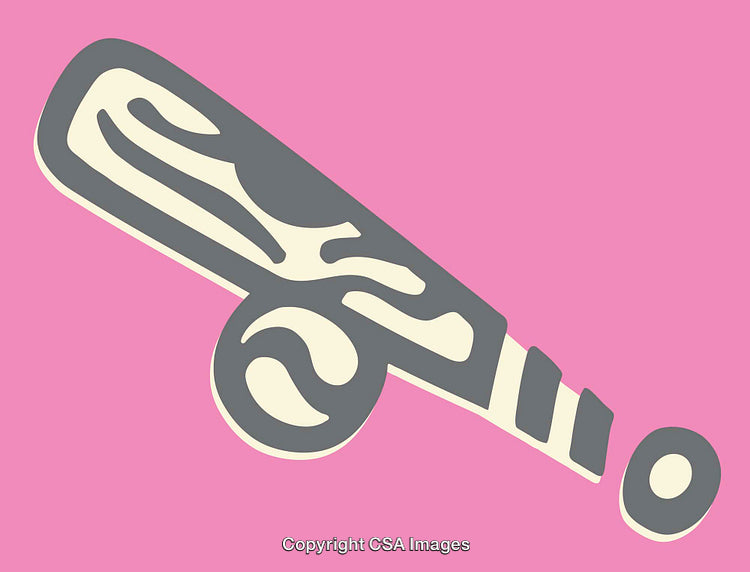 Stylized Illustration of Baseball Equipment on a Pink Background