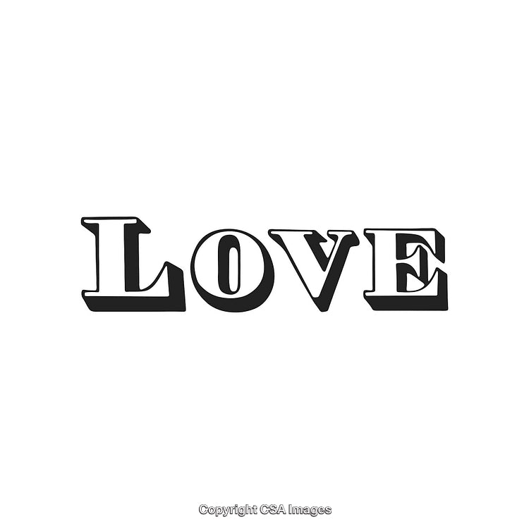 Bold Black And White Love Text Design with Minimalist Style