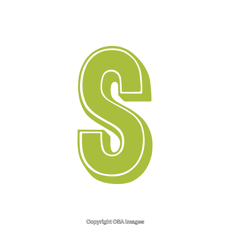 Green Stylized Letter S on a Clean White Background
