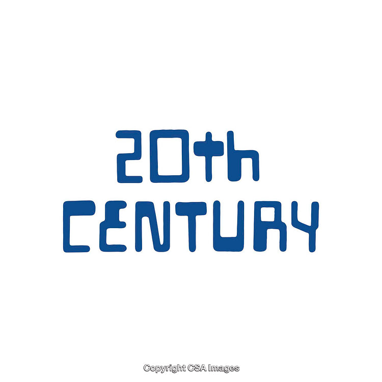 Simple Blue Lettered "20th Century" Text on White Background