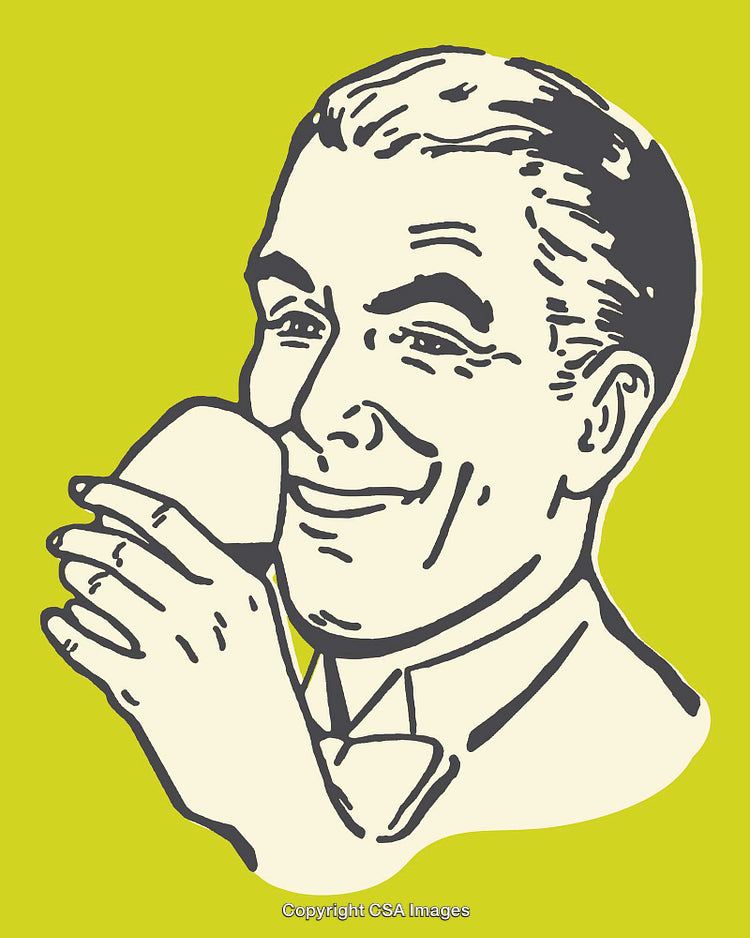 Retro Style Illustration of a Smiling Gentleman Holding a Drink