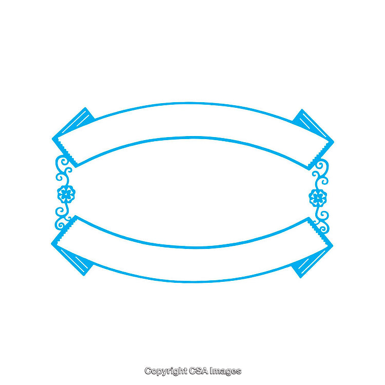 Ornamental Blue Banner Design With Space for Custom Text on White Background