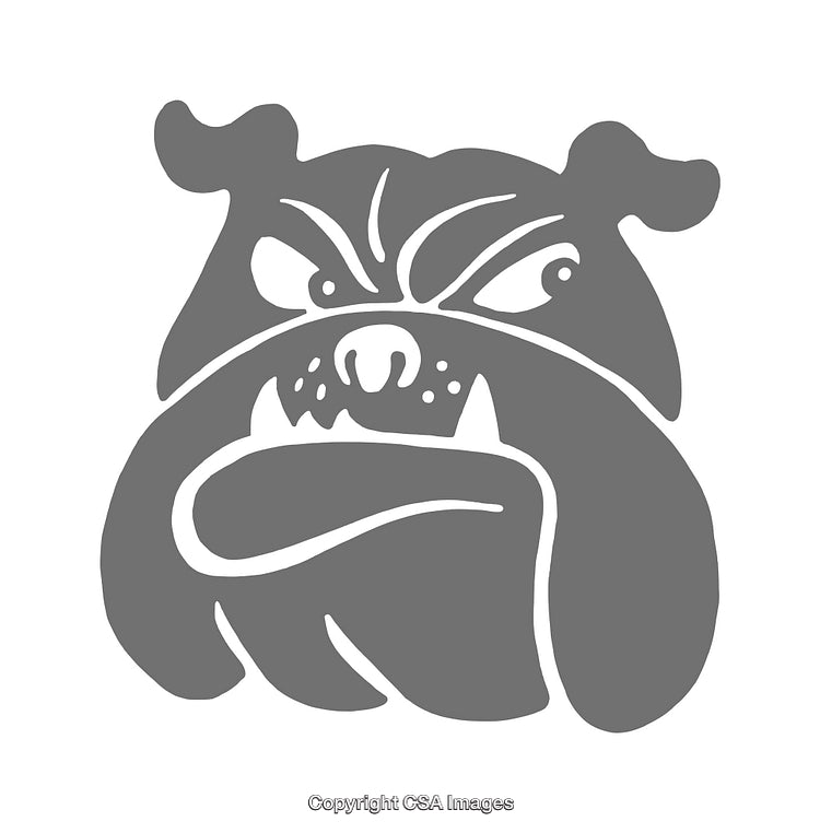 Fierce Bulldog Icon Design in Simplistic Monochrome Styling
