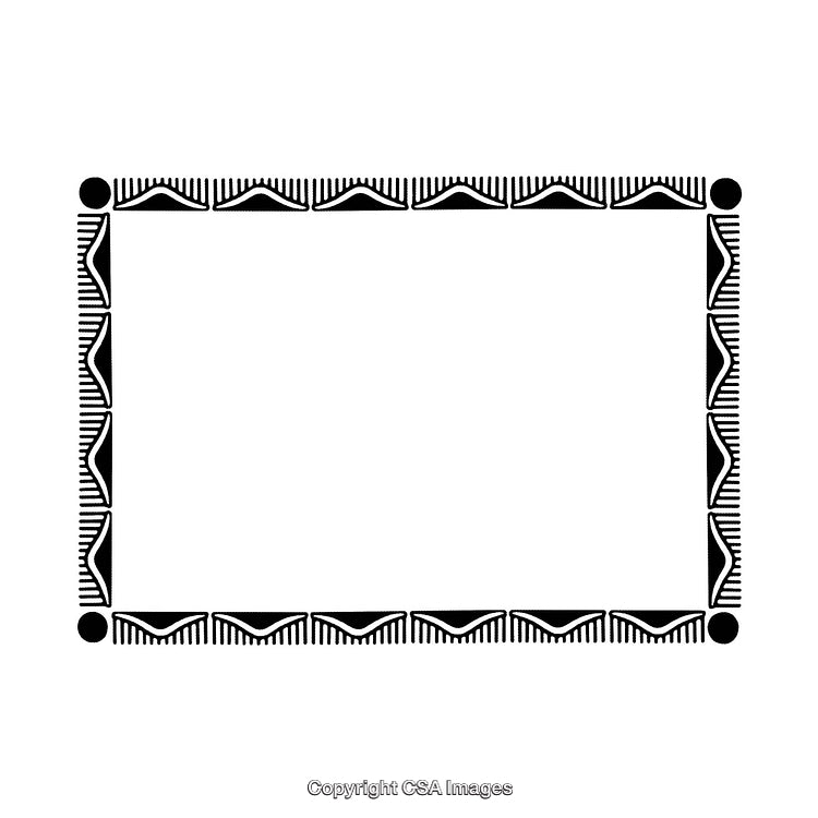 Decorative Black And White Border With Ornamental Pattern Design