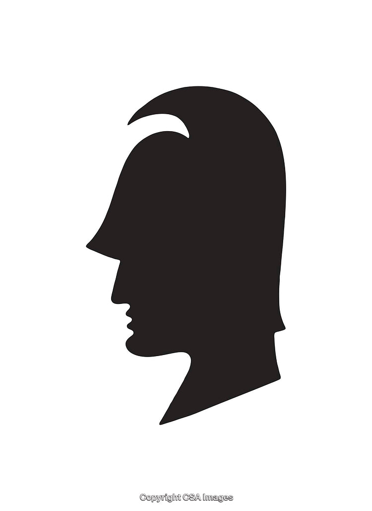 Minimalist Black and White Dual Head Silhouette Symbol