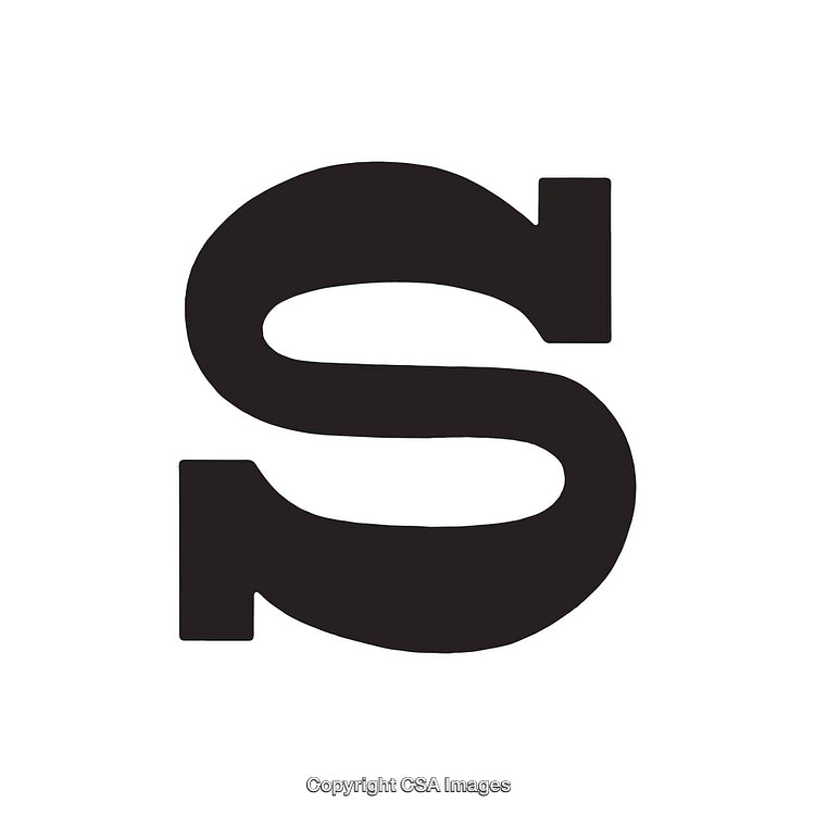 Bold Typography of the Letter S in Black on White Background