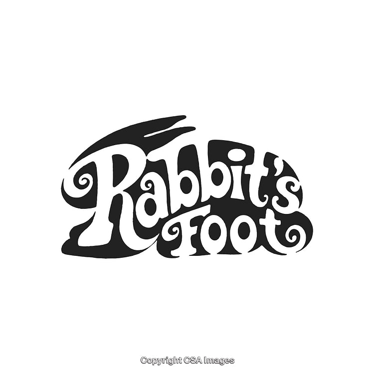 Vintage Typography Logo Featuring Rabbit Motif and Playful Curves