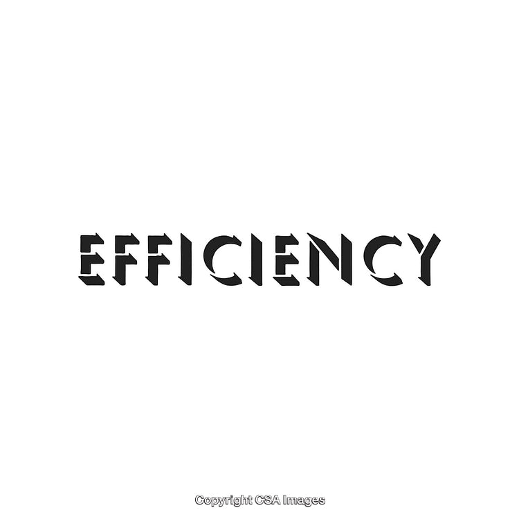 Bold Black Efficiency Text on a Minimalist White Background