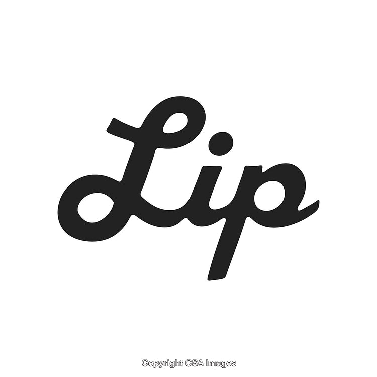 Elegant Black Script Typography Design Featuring the Word 'Lip'