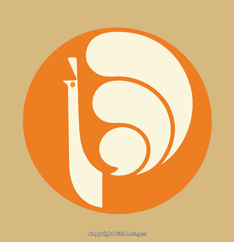 Vintage Art Deco Style Illustration of a Stylized Peacock in Color