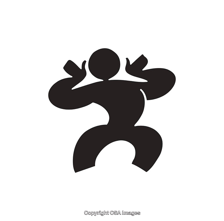 Abstract Black and White Art Figure in a Unique Line Drawing Style