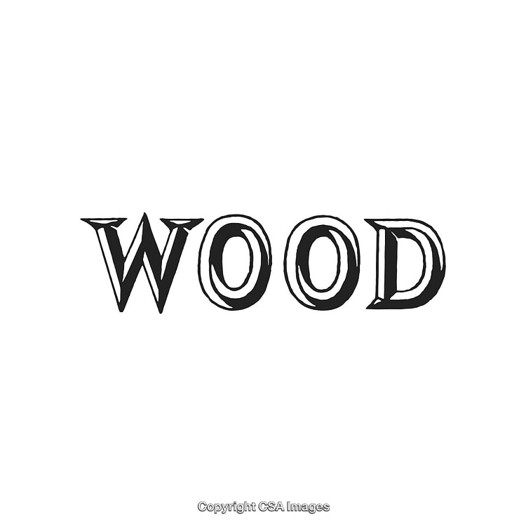 Stylized Wooden Text Design with Rustic and Handcrafted Aesthetic