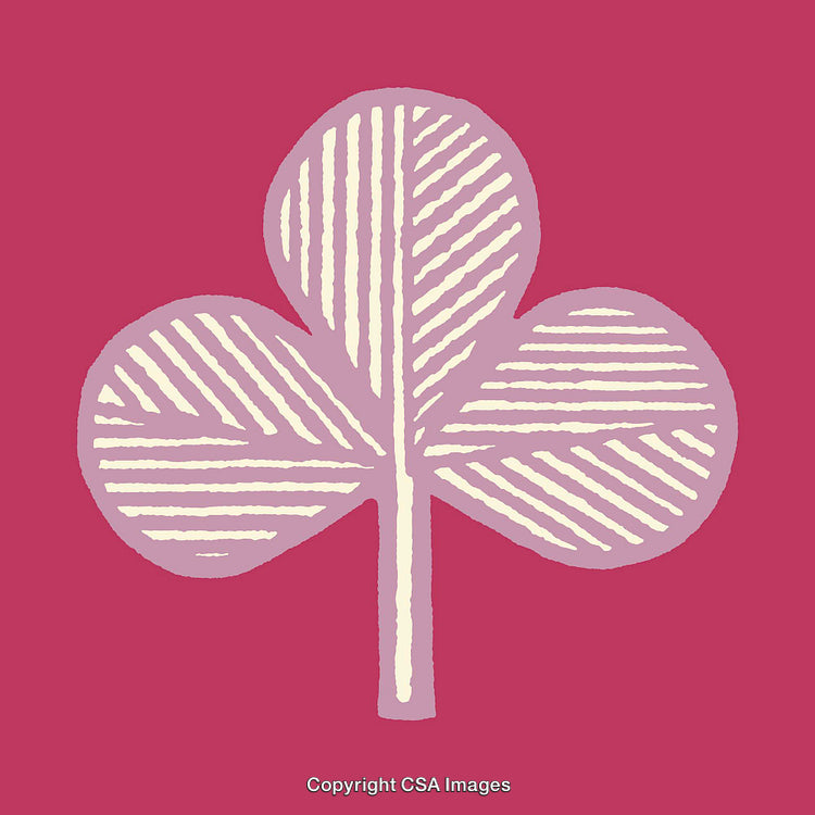 Abstract Line Art Illustration of a Stylized Lucky Clover Pattern