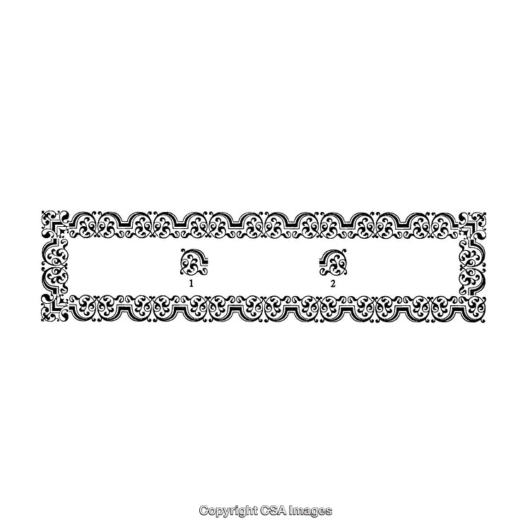 Elegant Black and White Ornamental Border Design for Decorative Applications