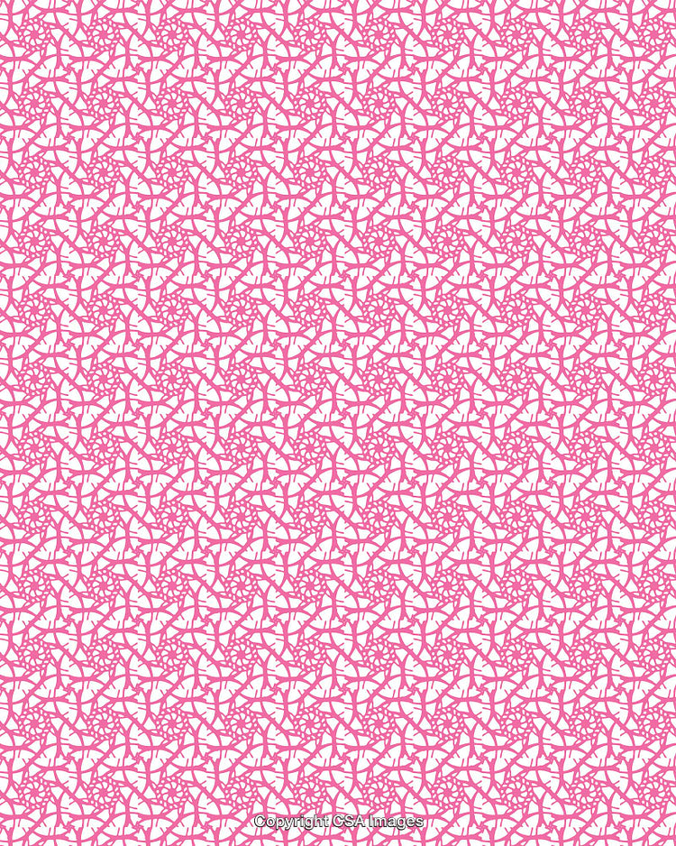 Intricate Pink Geometric Pattern with Abstract Star-Like Motifs