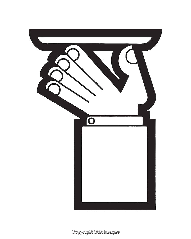 Minimalist Illustration of Stylized Hand Carrying a Plate