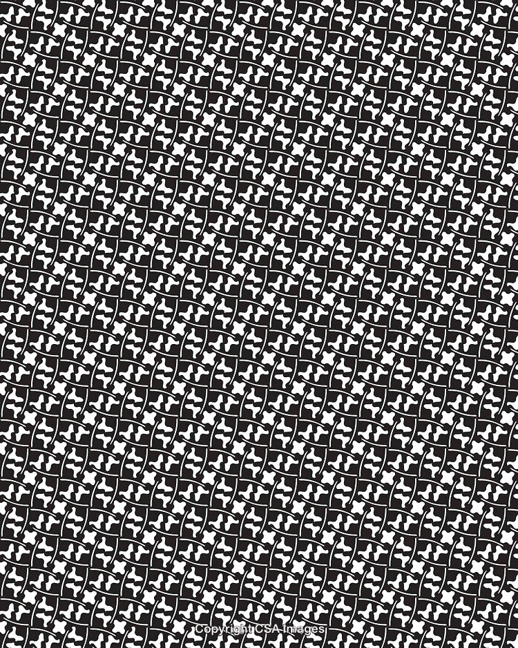 Seamless Black and White Geometric Pattern with Abstract Shapes