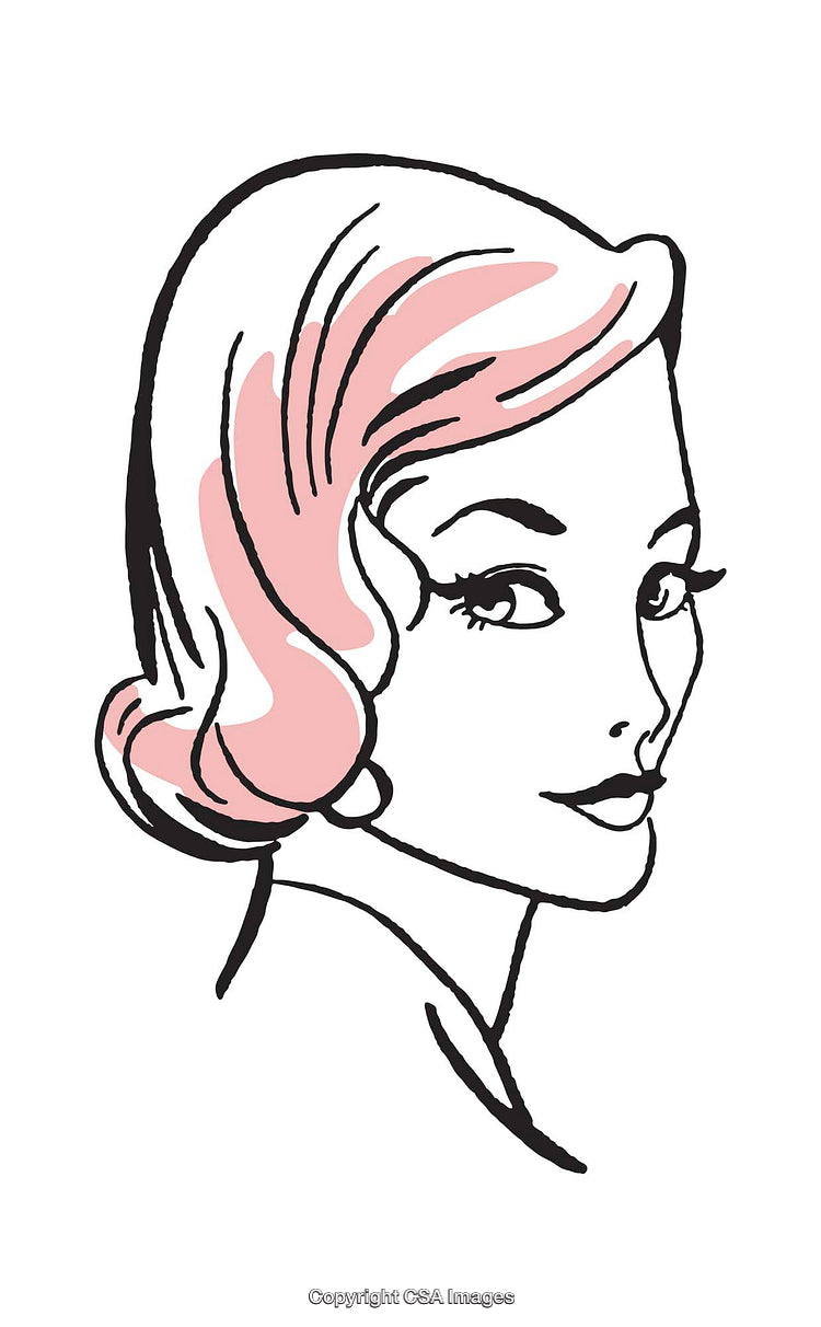 Stylish Vintage Illustration of a Woman With Elegant Hair