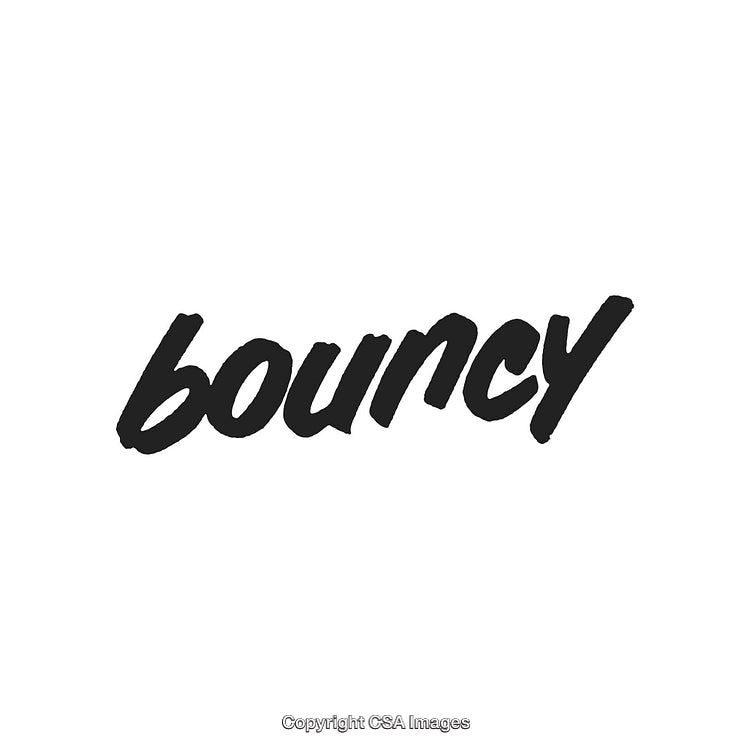 Typography Highlighting the Word 'Bouncy' in Handwritten Black Style