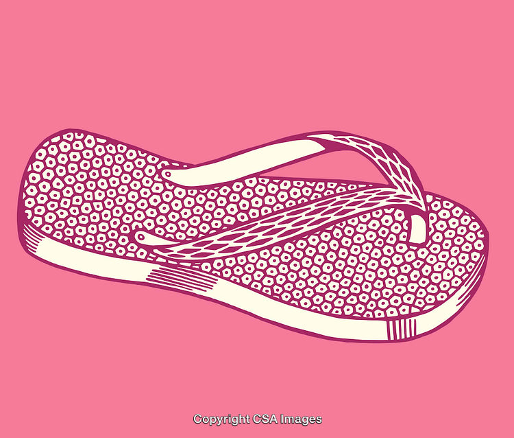 Colorful Line Art Illustration of a Flip Flop Sandal Design