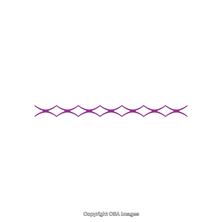 Purple Decorative Line with Geometric Design on a White Background