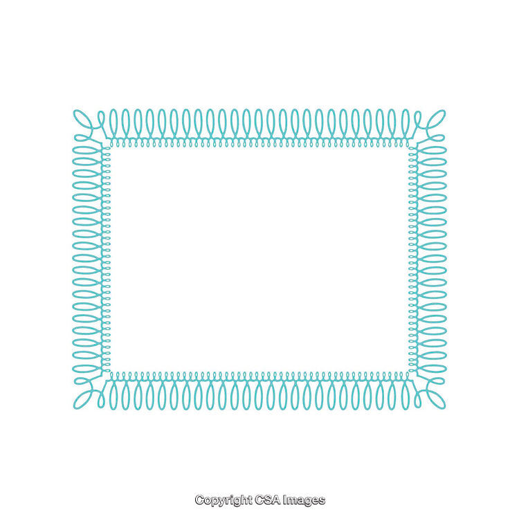 Turquoise Line-Patterned Decorative Frame With Looped Abstract Design