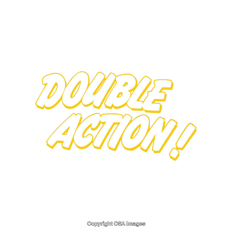 Dynamic Text Graphic with Bold Yellow Double Action Typography