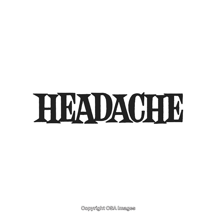 Bold Typography Featuring the Word 'Headache' in Capital Letters on White Background