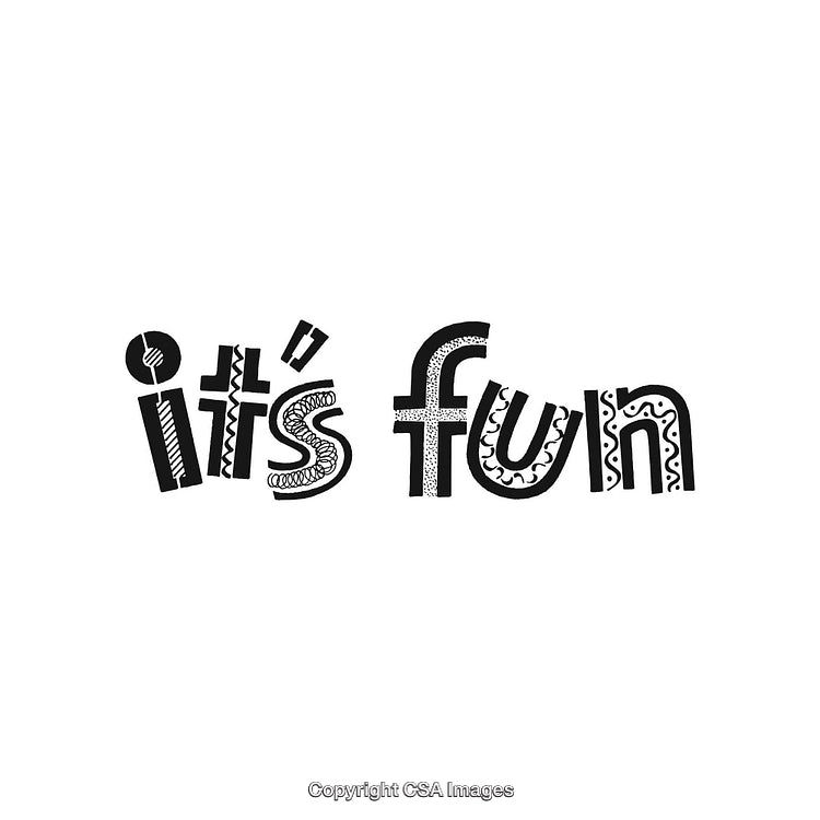Fun Typography With Artistic and Modern Black and White Lettering Design