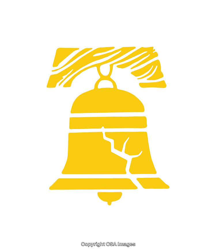 Icon of a Yellow Historic Bell Design on a White Background