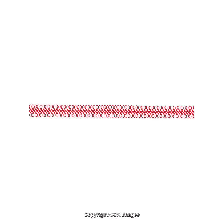 Red Continuous Decorative Line Design on a White Background
