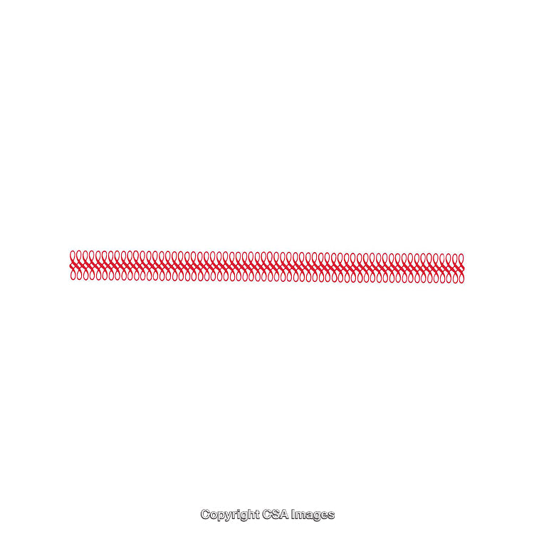Red Continuous Decorative Line Design on a White Background