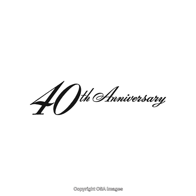 Elegant 40th Anniversary Celebration Typography Design on White Background