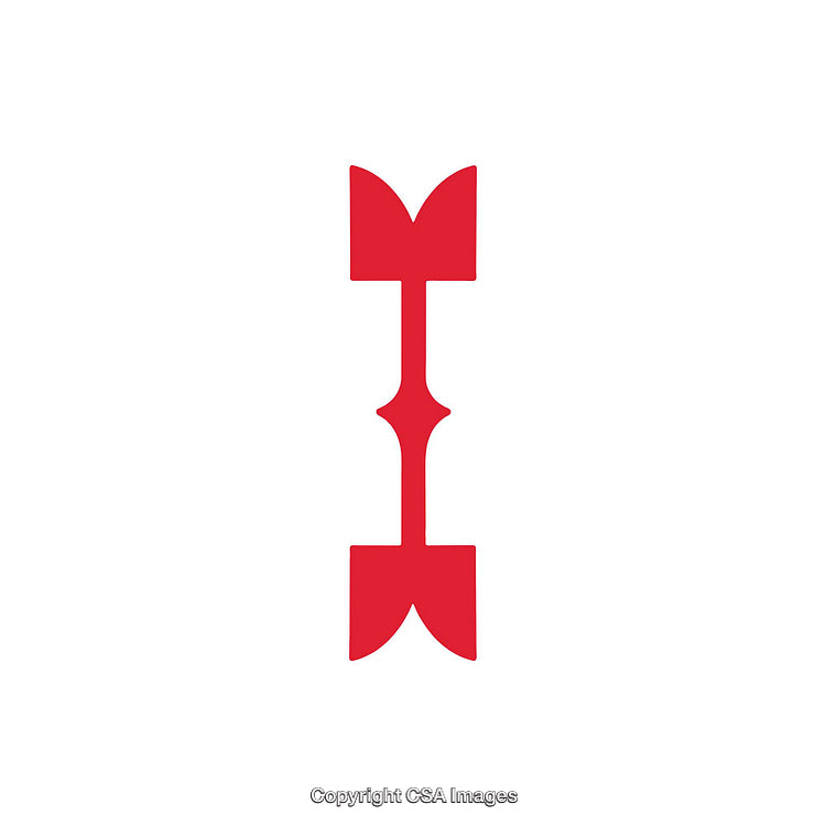 Red Minimalist Symbol Representing a Modern Letter I Artwork